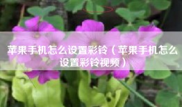 苹果手机怎么设置彩铃（苹果手机怎么设置彩铃视频）